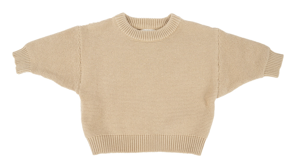 Beiger Pullover aus feiner Baumwolle